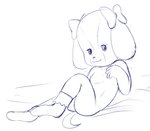 anthro bow_knot charming clothing female flat_chested footwear nipples nude presenting socks solo young young_anthro freeflyspecter maple_town palm_town lory_(maple_town) rolly_(maple_town) canid canine canis domestic_dog mammal blue_and_white hi_res monochrome