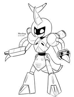 ambiguous_gender arthropod_abdomen biped claws empty_eyes gun horn machine ranged_weapon simple_background solo standing weapon white_background white_eyes latiar hollow_knight_(franchise) team_cherry arthropod robot hi_res monochrome