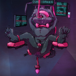 abuse anthro anus balls bdsm black_body black_fur blindfold bodily_fluids bondage bound brainwashing butt buttplug chastity_cage chastity_cage_only chastity_device chastity_device_only crying cum cum_in_mouth cum_inside drinking drinking_cum feet force_feeding forced fur gag genital_fluids genitals hands_behind_head humanoid_genitalia humanoid_penis lube male nude paws penis pink_chastity_cage pipelining plug_(sex_toy) scared sex_toy shaking shivering slave solo spread_legs spreading tears tube wearing_chastity_cage wearing_chastity_device young young_anthro young_male dakkawoof dakka canid canine canis mammal wolf 1:1 2017