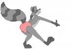 animated anthro briefs bulge butt clothing dancing heifer_(artist) male mammal pink_clothing pink_underwear procyonid raccoon short_playtime solo underwear zomgshiny