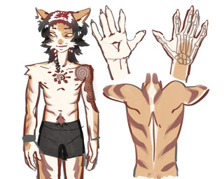 anthro boxers_(clothing) clothing fingers fur gesture hair hand_gesture looking_down male open_mouth rear_view simple_background solo tattoo underwear rottenrollz mikah_miller_(character) domestic_cat felid feline felis hybrid mammal procyonid raccoon 5:4 digital_drawing_(artwork) digital_media_(artwork) hi_res