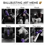 absurd_res angel1ca_(bounddev) anthro ball_punching ballbusting ballbusting_art_meme balls balls_scar bat_(object) bdsm bondage bound bounddev breasts bruised bruised_balls cock_and_ball_torture dominant dominant_female dominant_intersex duo female genital_torture genitals harness hi_res hit holding_bat humanoid hyena intersex intersex/male kick kicking_balls knee_on_balls knot larger_female larger_intersex latex male male/female mammal meme niko_(bounddev) nipples pain penis punch rexouium scar size_difference submissive submissive_male torture