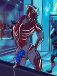 alien_genitalia ambiguous_gender anthro bodily_fluids cum female genital_fluids genitals group male party penis precum slit_penis solo_focus kurochi bioware electronic_arts mass_effect corax alien turian absurd_res hi_res