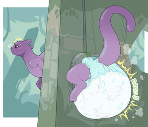 ambiguous_gender antennae_(anatomy) big_diaper blush blush_lines bodily_fluids clothed clothing diaper diaper_only diaper_puff featureless_feet feces feet feral flying_sweatdrops glistening glistening_body leaf looking_back mouthless plant pooping purple_antennae purple_body purple_nose purple_sclera ruins sagging_diaper soiled_diaper soiling soiling_diaper solo sound_effects sweat sweatdrop three-quarter_view through_wall topless unclean_diaper used_diaper using_diaper vines vowelless vowelless_sound_effect wall_(structure) wearing_diaper worried bubblepuppers rain_world videocult tori_(allihearismeep) slugcat 2026 absurd_res full-length_portrait hi_res portrait