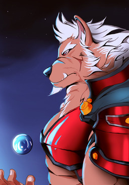 abs anthro armor black_nose breastplate eyebrows fur hair male muscular muscular_anthro muscular_male red_eyes solo tan_body tan_fur thick_eyebrows white_eyebrows white_hair eruprior lifewonders tokyo_afterschool_summoners marchosias_(tas) canid canine canis mammal wolf 2020 colored hi_res