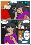 blue_eyes blush clothing dialogue female male smile text fiona_(artist) bovid canid canine canis caprine domestic_dog mammal sheep 2025 comic english_text hi_res