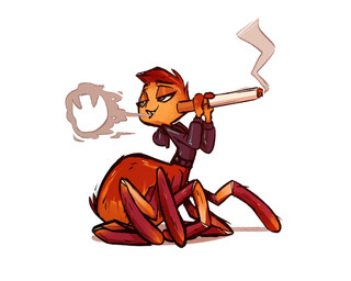 10_limbs 8_legs anthro arthropod_abdomen cigarette clothing female hoodie semi-anthro simple_background smoking smoking_cigarette solo sweater topwear white_background fluttershythekind dreamworks the_bad_guys ms._tarantula_(the_bad_guys) arachnid arthropod mygalomorph redknee_tarantula spider tarantula 2022 5:4 hi_res