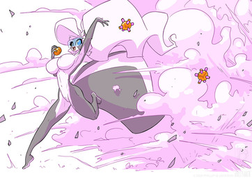 anthro breasts eyewear female goggles hair looking_at_viewer nipples smoke solo conditional_dnp jollyjack chloe_sinclaire mammal mephitid skunk 2026