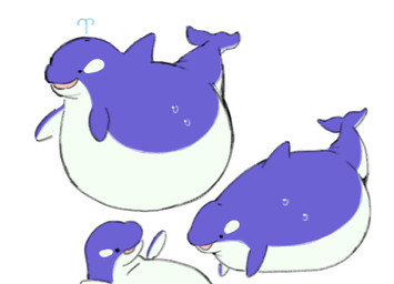 anthro belly big_belly bodily_fluids feral huge_belly male open_mouth overweight overweight_male purple_body solo tail water_drop white_body chocopaws2 aquatic cetacean dolphin mammal oceanic_dolphin orca toothed_whale whale digital_media_(artwork) hi_res