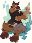 brown_fur canine claws clothing dog fur german_shepherd kuma male mammal paws saliva toe_claws tongue torn_clothing transformation
Rating: Safe
Score: 6
User: totemal
Date: March 02, 2014