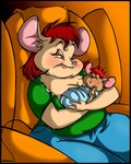 anthro baby bottomwear breasts buckteeth chair clothing duo female furniture green_eyes hair markings mole_(marking) overweight overweight_anthro overweight_female pants red_hair shirt sitting teeth topwear young dutch_(artist) misty_the_mouse beth_(dutch) misty_(dutch) mammal mouse murid murine rodent 2012 digital_media_(artwork) daughter_(lore) mother_(lore) mother_and_child_(lore) mother_and_daughter_(lore) parent_(lore) parent_and_child_(lore) parent_and_daughter_(lore)