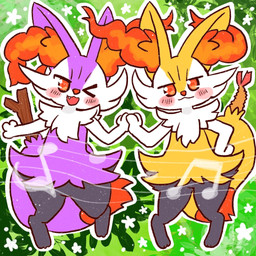 :3 ambiguous_anthro ambiguous_gender anthro biped blush cute_fangs digitigrade dipstick_tail duo fangs food front_view hand_holding looking_at_viewer markings object_in_tail on_one_leg one_eye_closed open_:3 outline shrimp_(food) standing stick stick_in_tail tail tail_markings teeth wink winking_at_viewer annyui0611 nintendo pokemon braixen canid generation_6_pokemon mammal pokemon_(species) shiny_pokemon 1:1 2022 digital_drawing_(artwork) digital_media_(artwork) full-length_portrait japanese_description portrait translated_description