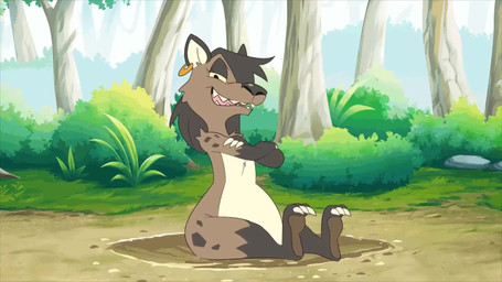 anthro belly big_butt black_hair brown_body brown_fur butt duo ear_piercing ear_ring female forest fur hair hole_(pit) male male/female outside piercing plant ring_piercing sharp_teeth sitting size_difference stuck tail tail_pull teeth tree potateymatey leena_(potateymatey) marley_(potateymatey) herpestid hyena mammal meerkat spotted_hyena 16:9 2022 2d_animation animated frame_by_frame hi_res long_playtime sound video widescreen