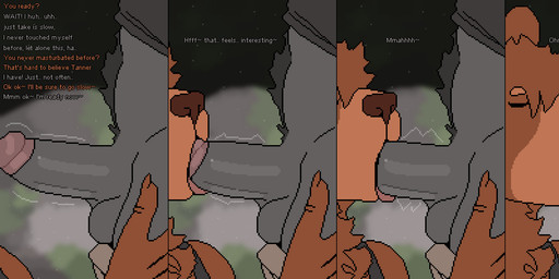 5_panel_comic anthro balls blurred_background bodily_fluids brown_body brown_fur brown_hair brown_nose brown_text clothing deep_throat dialogue duo erection eyes_closed fellatio fur genitals grey_body grey_fur grey_text hair humanoid_genitalia humanoid_penis male male/male neck_tuft oral oral_penetration penetration penile penis penis_in_mouth saliva sex shaking shirt side_view tank_top text tongue topwear tremble_lines tremble_spikes trembling trembling_for_pleasure tuft mertvykhcrows hazen bear mammal 2025 comic digital_media_(artwork) english_text hi_res pixel_(artwork)