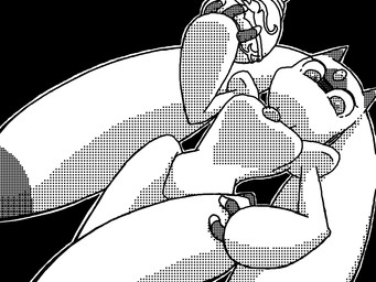 2_horns 3_fingers anthro breasts casual_nudity chest_gem dipstick_ears dutch_angle ear_markings eyelashes featureless_breasts featureless_crotch female fingers floppy_ears forehead_gem front_view gem hand_on_hip holding_object horn looking_at_viewer looking_down looking_down_at_viewer lop_ears low-angle_view markings monoboob mouthless multicolored_ears nude outline palmorph pupils small_waist solo standing white_outline marielx palworld pocketpair lunaris_(pal) pal_(species) 2024 4:3 black_and_white digital_drawing_(artwork) digital_media_(artwork) dithering monochrome portrait three-quarter_portrait