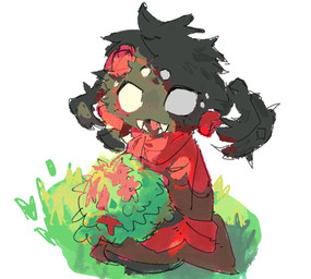 anthro black_body black_fur clothed clothed_anthro clothed_male clothing fangs fur male multi_eye open_mouth solo teeth young young_anthro ramssa don't_starve klei_entertainment webber arachnid arthropod hi_res