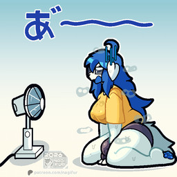 animated_gif anthro big_breasts bodily_fluids breasts bulge clothed clothing detailed_bulge eyewear fur genital_outline glasses gynomorph hair herm intersex kneeling musk nerd nipple_outline open_mouth paws penis_outline rectangular_glasses simple_background solo sweat sweatdrop tail text thick_thighs topwear underwear nagifur skye_(nagifur) felid mammal 1:1 2d_animation animated digital_media_(artwork) frame_by_frame japanese_text short_playtime