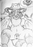 chest_tuft claws clitoris clothing coat cute_fangs eyelashes facial_markings fangs fedora female feral fur genitals group hat head_markings headgear headwear looking_at_viewer lying markings mask_(marking) paws presenting presenting_pussy pussy quadruped smile solo_focus spread_legs spreading striped_markings striped_tail stripes tail tail_markings teeth thought_bubble topwear trio tuft 4chan_anon anonymous_artist electronic_arts maxis_(ea) the_sims trashley_reelpearson mammal procyonid raccoon 2025 absurd_res hi_res monochrome traditional_media_(artwork)