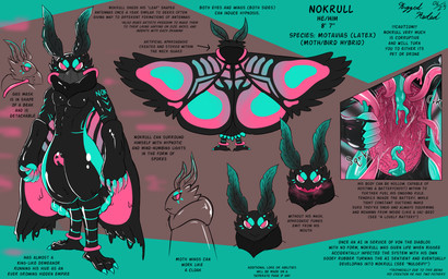 aphrodisiac blush corruption gas_mask hypnosis male mask mind_control null_bulge smile text riggedreded nokrull_(riggedreded) arthropod avian bird goo_creature hybrid insect lepidopteran moth 2024 english_text hi_res