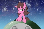 alternate_species brown_hair cutie_mark female hair looking_at_viewer outside ponification solo heavyperscription capcom hasbro mega_man_(series) mega_man_legends my_little_pony tron_bonne equid equine horse mammal pony 2012