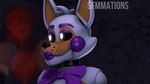 anthro bow_tie femboy fingers gesture heart_gesture hook hook_hand lips lipstick looking_at_viewer machine makeup male one_eye_closed purple_lips purple_lipstick silly solo wink winking_at_viewer sfmmations five_nights_at_freddy's five_nights_at_freddy's_world scottgames lolbit_(fnaf) animatronic canid canine fox hybrid mammal robot 2023 3d_(artwork) 3d_animation animated digital_media_(artwork) short_playtime