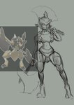 anthro arthropod_abdomen axe battle_axe claws exoskeleton female fighting_pose melee_weapon pose solo toe_claws weapon wide_eyed surik334 nintendo pokemon pokemon_legends_arceus arthropod generation_1_pokemon generation_8_pokemon insect kleavor pokemon_(species) scyther absurd_res hi_res