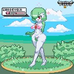 areola big_breasts blush bodily_fluids breasts butt female fingering genital_fluids genitals grass green_hair hair happy heart_symbol inviting masturbation nipples not_furry nude plant pussy red_eyes solo sprite thick_thighs vaginal vaginal_fingering vaginal_fluids white_body white_nipples boiled_pappy_(artist) nintendo pokemon gardevoir generation_3_pokemon humanoid pokemon_(species) 1:1 animated digital_media_(artwork) pixel_(artwork) pixel_animation short_playtime