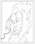 anal anal_penetration animal_genitalia animal_penis anthro anthro_on_feral anthro_penetrated balls bent_over bestiality big_penis border bouncing_balls bouncing_breasts bound breasts breasts_and_teats butt chain chained comic comic_panel crotch_breasts digitigrade duo eli_(elicazz) elicazzz felid feline feral feral_penetrating feral_penetrating_anthro genitals gynomorph gynomorph/male gynomorph_penetrating hair hand_on_shoulder hi_res huge_penis intersex intersex/male intersex_penetrating jumping knees_bent line_art long_penis low-angle_view lying male male_penetrated mammal monochrome multi_breast mythological_creature mythological_sphinx mythology on_fore_legs on_front paushi pawpads paws penetration penile penile_penetration penis penis_in_ass perineum poofy_hair puckered_anus pull_out sex shaking_balls size_difference smaller_penetrated teats white_border