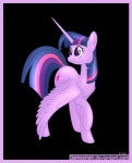 2013 absurd_res alpha_channel border cutie_mark equid equine feathered_wings feathers female feral friendship_is_magic fur hair haltie hasbro hi_res horn looking_up mammal multicolored_hair my_little_pony mythological_creature mythological_equine mythology pink_hair purple_body purple_border purple_eyes purple_feathers purple_fur purple_hair quadruped simple_background solo tail text transparent_background twilight_sparkle_(mlp) two_tone_hair winged_unicorn wings