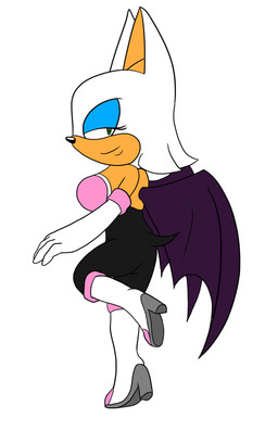 anthro clothed clothing female half-closed_eyes narrowed_eyes on_one_leg pose possession simple_background smile smiling_at_viewer smirk smirking_at_viewer solo standing suit_transformation transformation white_background jen_foxworth sega sonic_the_hedgehog_(series) rouge_the_bat sonic_the_hedgehog bat mammal 2025 colored hi_res