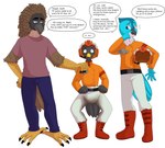 anthro bodily_fluids clothed clothing dialogue diaper diaper_under_clothing genital_fluids group leaking leaking_diaper male omorashi padded padding peeing text unclean_diaper urine used_diaper wearing_diaper wet wet_clothing wet_diaper wetting wetting_diaper bunana nephy_abdl_(peregrine) pirate_eagle avian bird falcon falconid peregrine_falcon english_text hi_res story story_at_source story_in_description