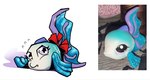 accessory ambiguous_gender blue_body blue_scales blueeyjayzilla bodily_fluids bow_ribbon feral fin fish flying_sweatdrops furgonomics hasbro hi_res littlest_pet_shop lps_2129 marine purple_eyes real reference_image ribbons scales solo sweat sweatdrop tail tail_accessory tail_bow tail_fin tail_ribbon toy