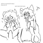 anthro bodily_fluids cursed_image drooling female feral foaming_at_mouth ill male male/female rabies saliva solo text hob! felid feline mammal 1:1 english_text hi_res monochrome sketch