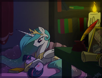 book bookshelf castle duo eyes_closed feathered_wings feathers female feral fur furniture hair horn long_hair loose_feather multicolored_hair photo purple_body purple_fur purple_hair quadruped quill scroll sleeping table tail two_tone_hair wings young probablyfakeblonde friendship_is_magic hasbro my_little_pony mythology princess_celestia_(mlp) princess_luna_(mlp) twilight_sparkle_(mlp) equid equine mammal mythological_creature mythological_equine unicorn winged_unicorn 2012