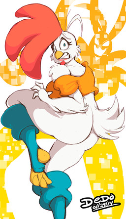 2014 avian beak bird blue_eyes breasts butt chicken choo-choo clothed clothing eyelashes feathers female lionalliance looking_at_viewer looking_back solo teeth white_feathers
Rating: Safe
Score: 2
User: Finchmaster
Date: February 28, 2014