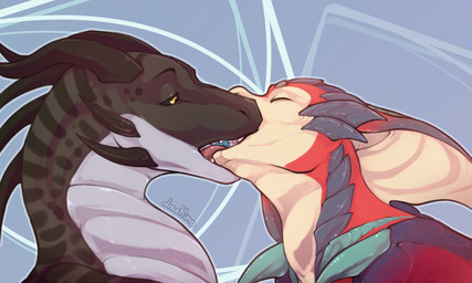big_ears black_body black_scales black_sclera blue_body blue_claws blue_scales brown_body brown_scales claws eyes_closed feral folded_wings french_kissing group horn kissing male male/male red_body red_scales scales simple_background tongue trio vore white_body wings yellow_eyes droskimo league_of_legends mythology riot_games tencent kai_(truthspeaker) smolder_(lol) winter_(truthspeaker) dragon mythological_creature mythological_scalie reptile scalie hi_res