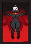 anthro bell bell_collar black_body black_border black_nipples border breasts cape cape_only clothing collar crown curled_hair eyelashes female floating glowing glowing_eyes hair headgear horn jingle_bell jingle_bell_collar leaf leaf_censor mostly_nude nipples short_hair short_horn slightly_chubby small_horn solo thick_thighs white_eyes white_hair wide_hips criminalbunnydraws cult_of_the_lamb massive_monster_(studio) lamb_(cult_of_the_lamb) red_crown_(cult_of_the_lamb) bovid caprine mammal sheep censored hi_res