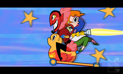 cartoon_network_racing claws cleaning_tool clothed clothing duo female gloves hair handwear light_body light_skin male mature_female racing speed_lines vacuum_cleaner toongrowner cartoon_network dexter's_laboratory powerpuff_girls dexter's_mom him_(powerpuff_girls) rubberduck human humanoid mammal hi_res