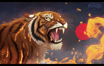 black_bars black_lips feral fur lips open_mouth orange_body orange_fur solo teeth tongue whiskers yellow_eyes x-zelfa felid mammal pantherine tiger 2015 digital_media_(artwork)