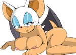 anthro areola big_breasts blue_eyes blue_eyeshadow breast_rest breasts eyeshadow female looking_at_viewer makeup nipples nude simple_background solo white_background wings apostle sega sonic_the_hedgehog_(series) rouge_the_bat bat mammal digital_media_(artwork) oekaki