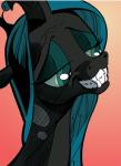 crown female green_hair grin hair headgear long_hair queen royalty smile solo teeth andy_price friendship_is_magic hasbro my_little_pony queen_chrysalis_(mlp) arthropod changeling