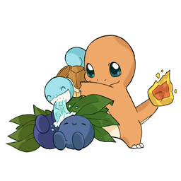 blue_eyes closed_smile eyes_closed fire group looking_down mouth_closed pouring pouring_water simple_background smile standing tail trio water watering_can white_background yumbrite nintendo pokemon charmander generation_1_pokemon oddish pokemon_(species) 1:1 2026