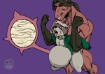 abdominal_bulge anthro big_dom_small_sub bodily_fluids carrying_another carrying_partner clothing crocodilian cum cum_in_ass cum_inflation cum_inside digital_drawing_(artwork) digital_media_(artwork) dionysus_(marranano) dominant drooling duo equid equine femboy genital_fluids green_clothing green_topwear hi_res hybrid inflation male male/male mammal marranano muscular muscular_anthro muscular_male procyonid raccoon reptile saliva scalie sex shaded shortstack_raccoon_(raccoondrile) size_difference standing standing_on_balls standing_sex topwear