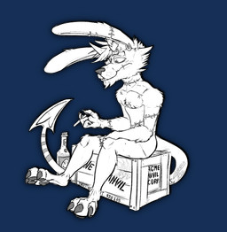 3_fingers alcohol anthro athletic beverage biped box buckteeth chest_tuft claws container crate damaged ear_piercing feet fingers front_view frown fur hair holding_object horn long_ears long_tail male markings pawpads paws pecs piercing plantigrade pose scar seam_(sewing) simple_background sitting skinny smoking solo spade_tail stitch_(sewing) striped_markings striped_tail stripes substance_intoxication surgical_suture tail tail_markings teeth toe_claws toes transparent_background tuft krolik lachendesreh hodgepodge_(krolik) demon hare imp lagomorph leporid mammal rabbit undead zombie 2025 alpha_channel digital_drawing_(artwork) digital_media_(artwork) hi_res monochrome portrait signature