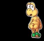 anthro anus backsack balls butt genitals male nude open_mouth outline pose shell-less simple_background solo transparent_background towai mario_bros nintendo koopa koopa_troopa reptile scalie alpha_channel hi_res