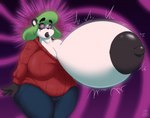 anthro big_breasts big_nipples breasts eyewear female glasses green_hair hair huge_breasts hyper hyper_breasts hyper_inflation hypnosis lips mind_control nipples solo thick_lips uneven_breasts uneven_growth uneven_inflation brewheardt penny_(brewheardt) bear giant_panda mammal 2023 digital_media_(artwork) hi_res