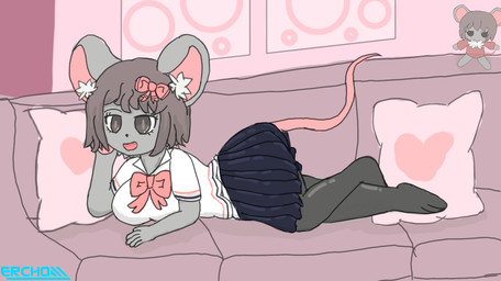breasts clothed clothing female fur hair mouse_ears rat_tail solo tail ercha1 animal_humanoid humanoid mammal mammal_humanoid mouse mouse_humanoid murid murid_humanoid murine murine_humanoid rat ratgirl rodent rodent_humanoid