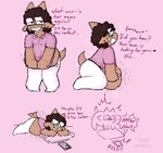 ambiguous_gender belly belly_squish blush bodily_fluids brown_body brown_hair brown_skin clothing curly_hair dialogue digestion drooling duo ear_piercing fatal_vore hair heart_symbol horn kidnapping looking_pleasured lying moan muffled not_furry on_front onomatopoeia open_mouth overweight piercing pointy_ears pressed_against rumbling_stomach saliva sharp_teeth simple_background smile solo sound_effects squirming squish struggling struggling_prey sweat tail tail_motion tailwag teeth text tugging_clothing vore young_prey vexedcalyx cubathan demon humanoid imp mammal 2023 colored digital_drawing_(artwork) digital_media_(artwork) english_text shaded