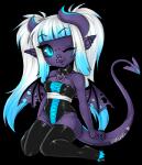 breasts clothed clothing collar female horn membrane_(anatomy) membranous_wings not_furry one_eye_closed piercing pigtails simple_background skimpy solo transparent_background wings wink xenthyl ellis_(xenthyl) demon humanoid alpha_channel digital_media_(artwork) low_res