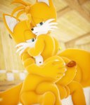 anthro anus athletic balls big_butt big_penis butt chest_tuft clone duo femboy genitals hand_on_butt looking_back male male/male penis riding selfcest square_crossover tail tuft artemissaturn sega sonic_the_hedgehog_(series) miles_prower canid canine fox mammal 3d_(artwork) digital_media_(artwork)